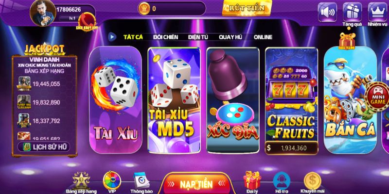 Tài xỉu online 68 Game Bài đa dạng loại đặt cược